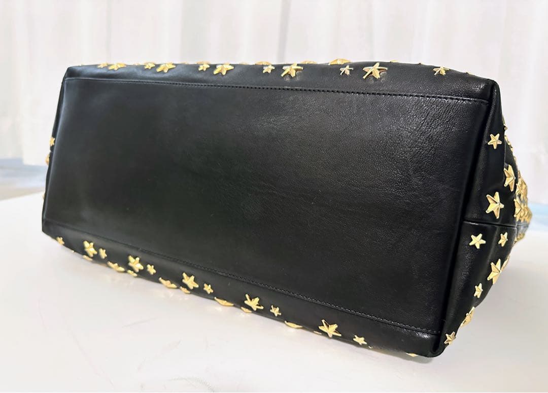 【美品】JIMMY CHOO 星スタッズ　レザートートバッグ