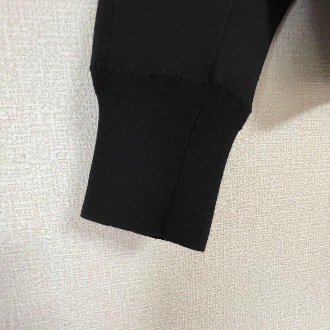 ジップスウェットライクニット　ブラック　黒