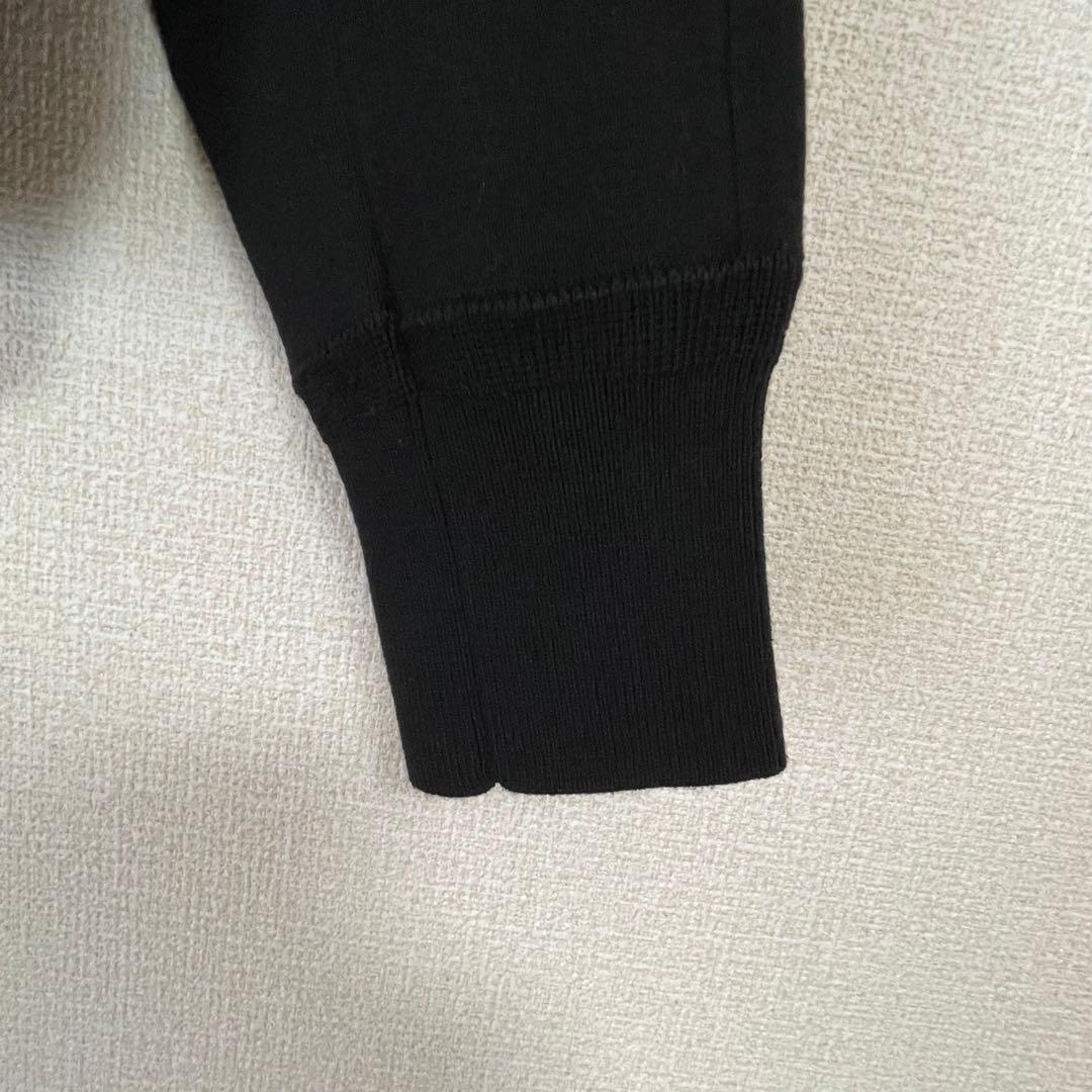 ジップスウェットライクニット　ブラック　黒