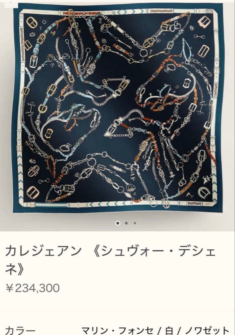 週末限定　新品　エルメス　カレジェアン　シュヴォーデシェネ　カシシル　バンダナ