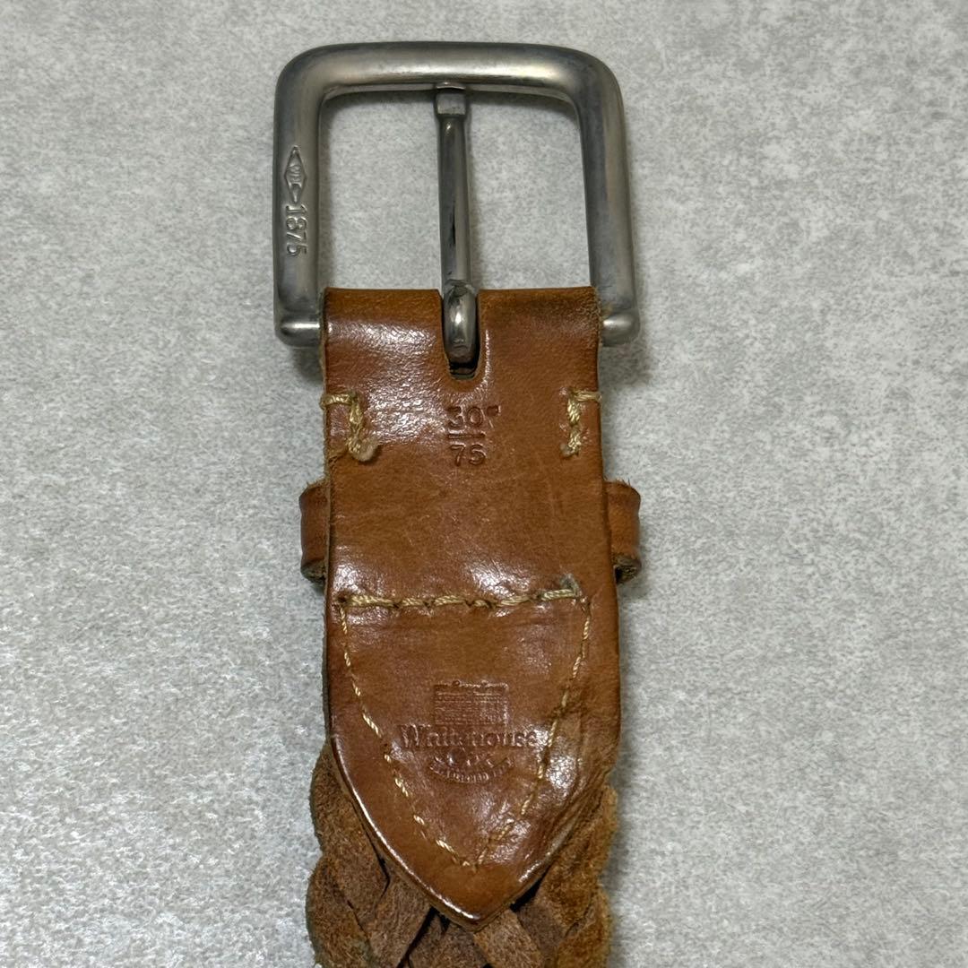 【ホワイトハウスコックス】レザーベルト　編み込み　ニュートン　30/75