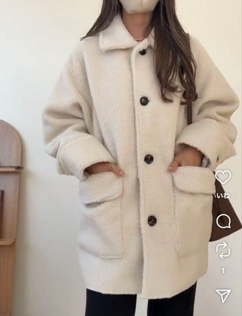 売りつくし大処分中❣️BLATE ボアニュアンスミドルコートアイボリー即購入⭕️