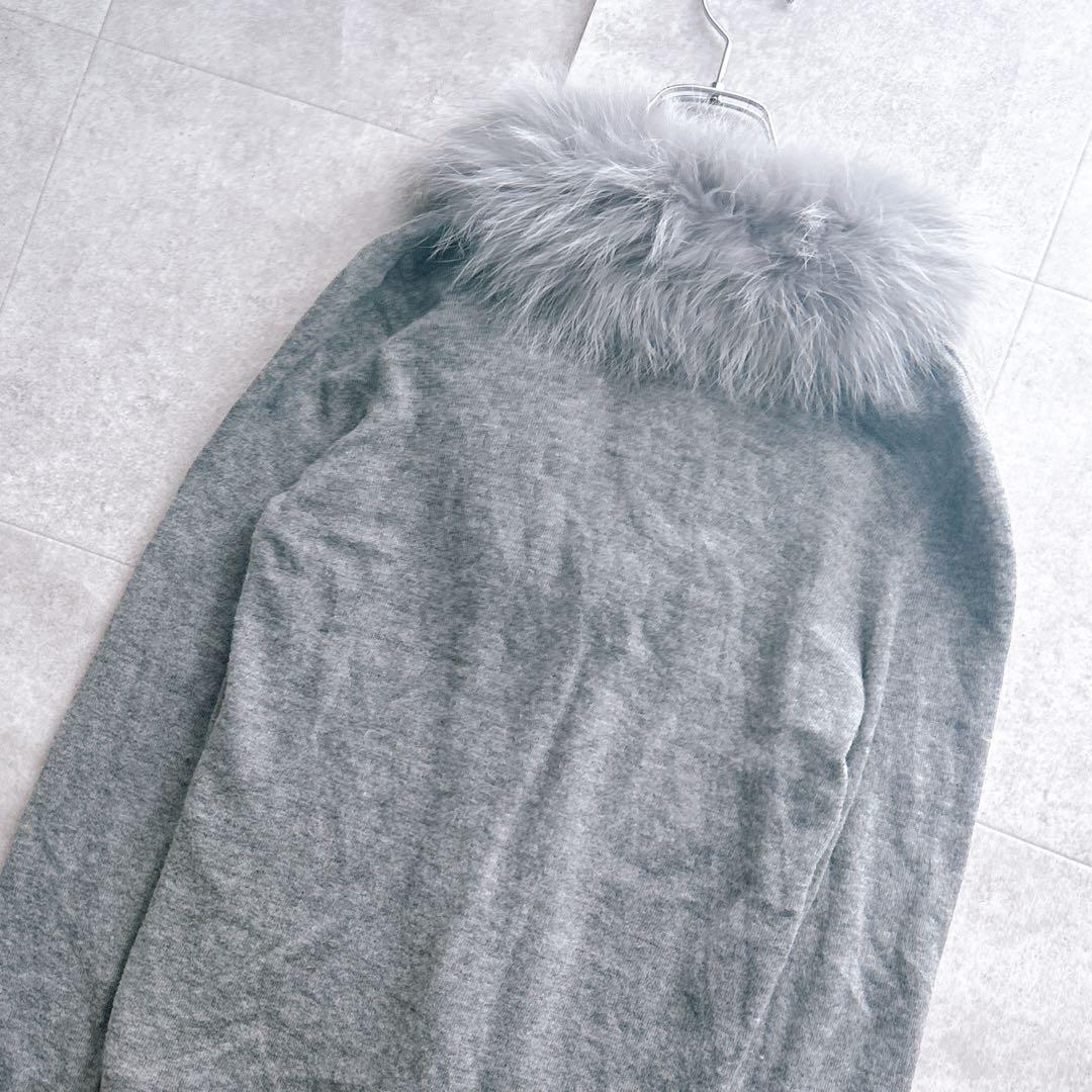 美品✨Blumarine ブルマリン　カーディガン　アルパカ混 フォックスファー