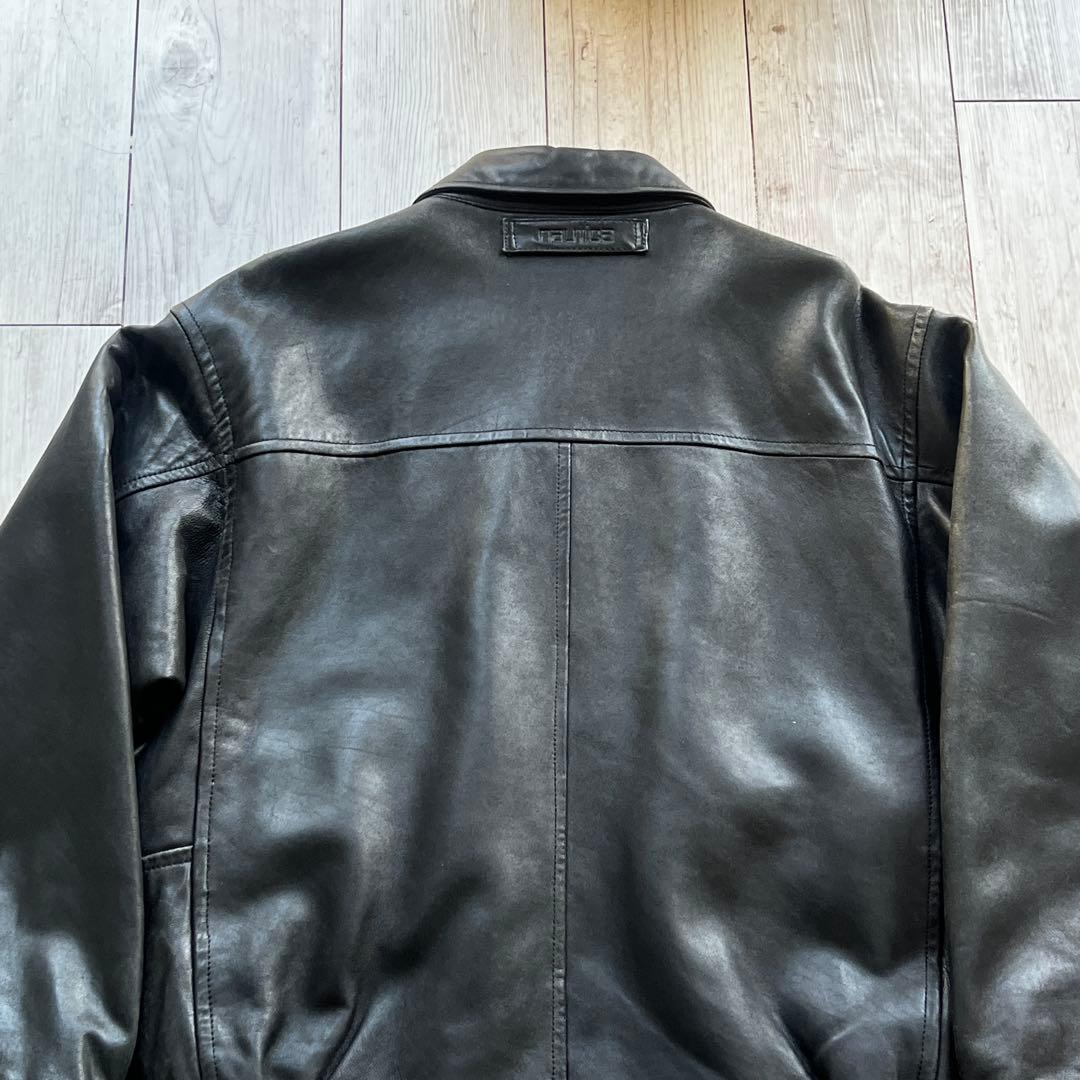 80s~ NAUTICA レザージャケット　A2 短丈　海外ストリート　XL相当