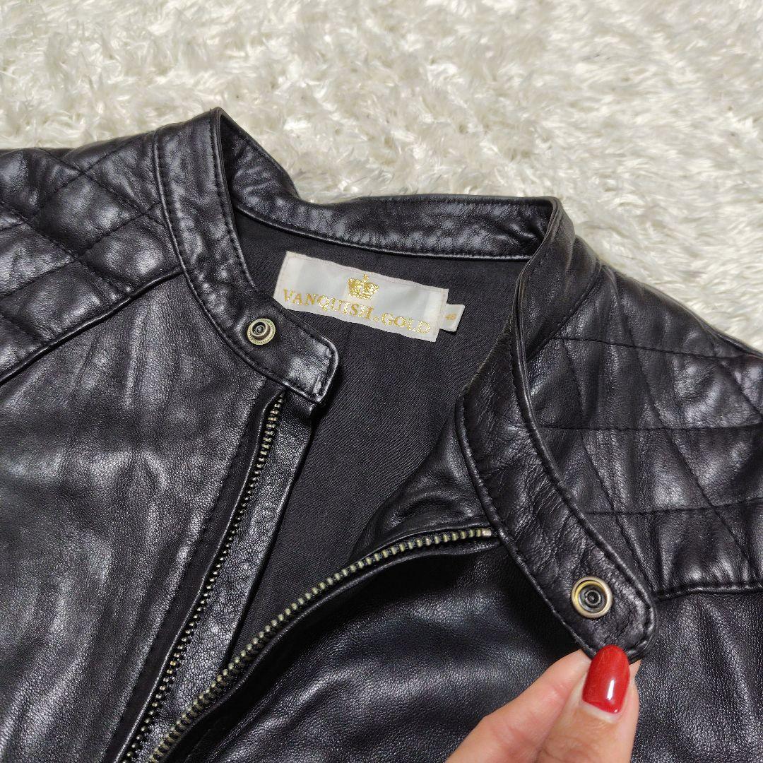 ヴァンキッシュゴールド　ジャケット　レザー　ラム　羊革　キルティング　48