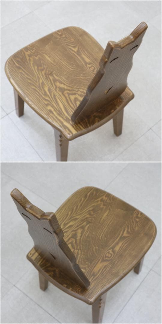 パリの雑貨屋 F-970 ネコチェア 椅子 木製 天然木 タモ材 玄関 チェア