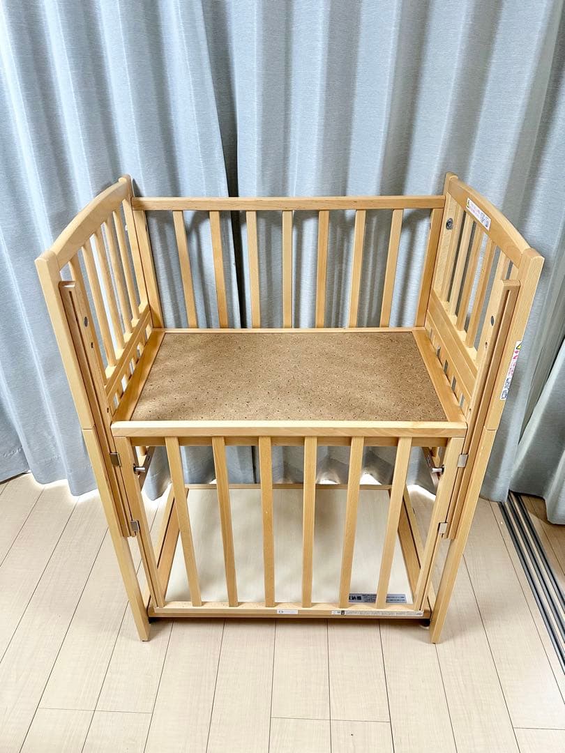 良品 ヤマサキ コンパクトベッド ツーオープン ミニミニ ベビーベッド 日本製