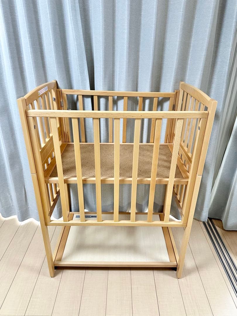 良品 ヤマサキ コンパクトベッド ツーオープン ミニミニ ベビーベッド 日本製