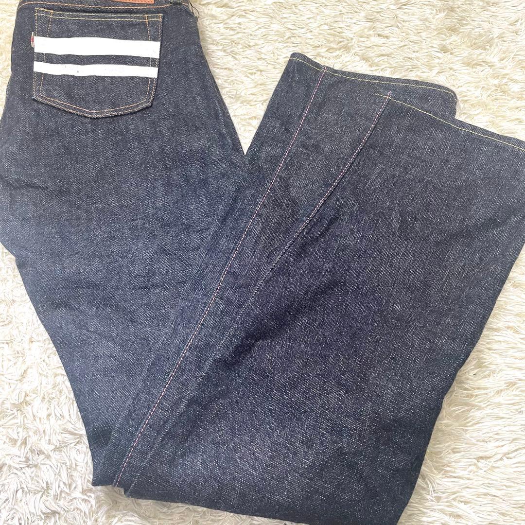 桃太郎ジーンズ　デニム　ジーンズ　濃紺　【美品】 7005sp w30 ピンク