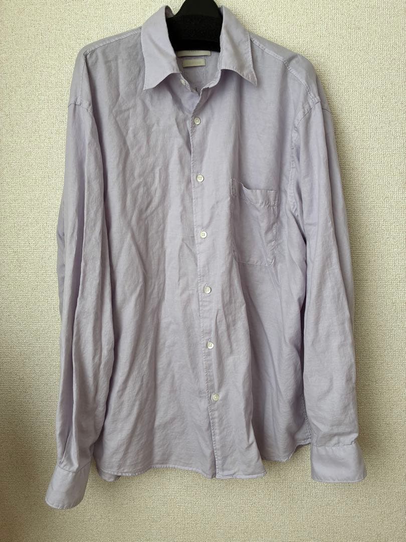 トップス YOKE GARMENT DYEDCOTTON SILK TWILL SHIRT
