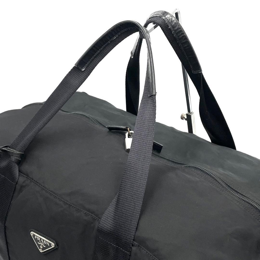 専用 プラダ 三角ロゴ アイコン ボストンバッグ A4収納可能 プレート 白タグ