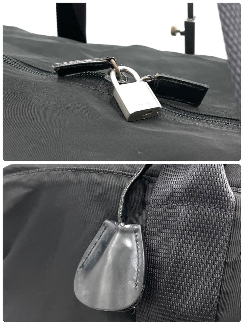 専用 プラダ 三角ロゴ アイコン ボストンバッグ A4収納可能 プレート 白タグ