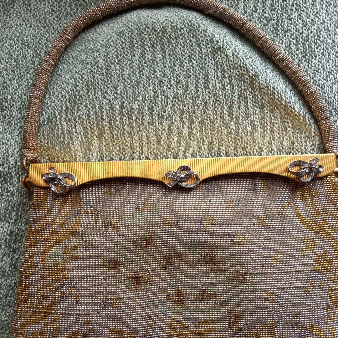 フランス　アンティークビーズ バッグ