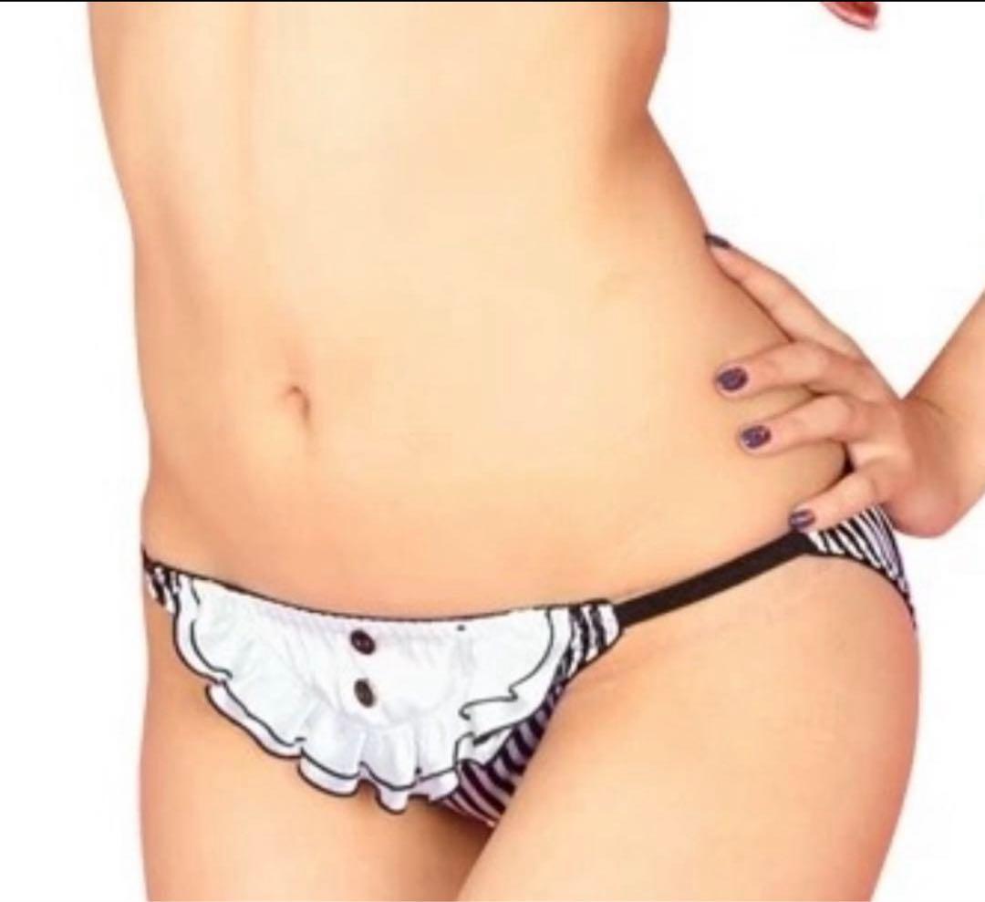 エメフィール　廃盤モデル　フリル付きストライプブラジャーパンティセットC65/M