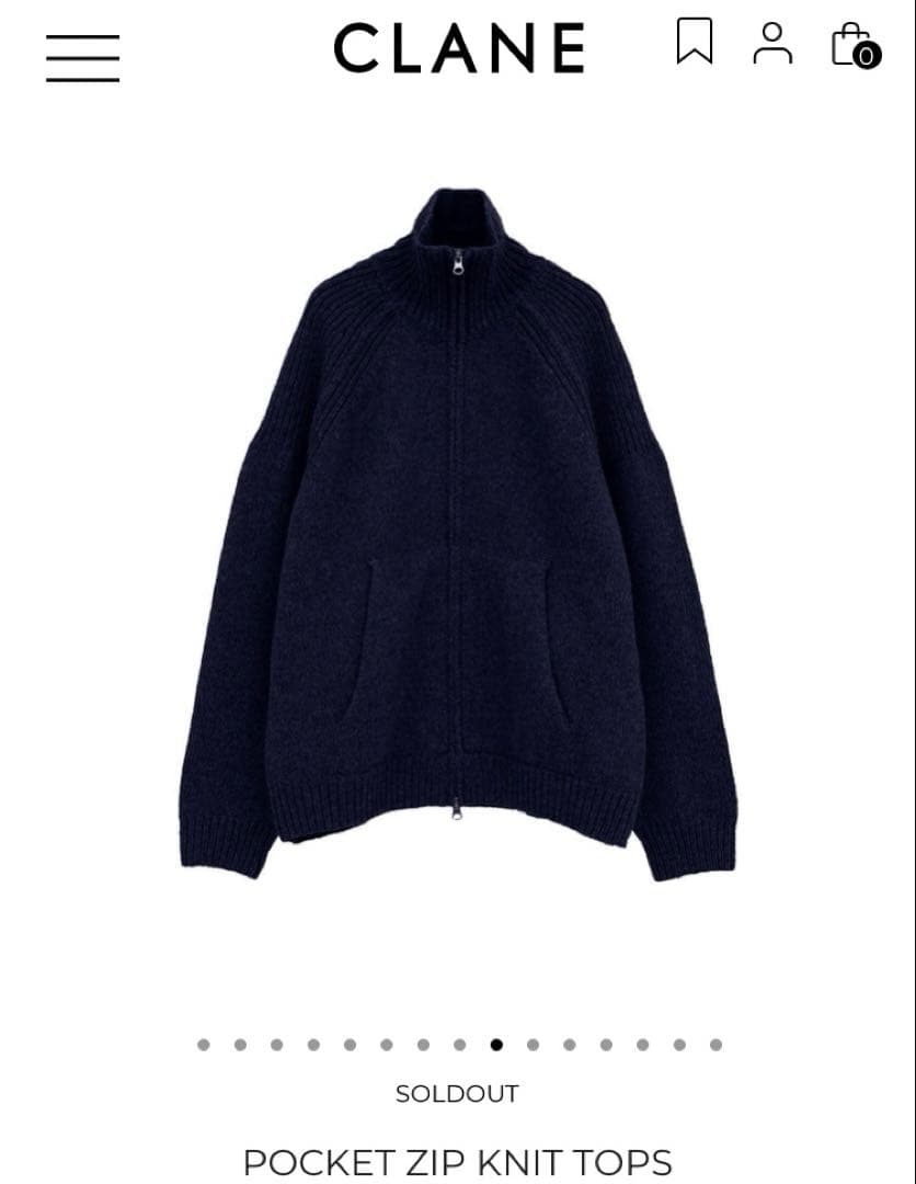 トップス CLANE POCKET ZIP KNIT TOPS