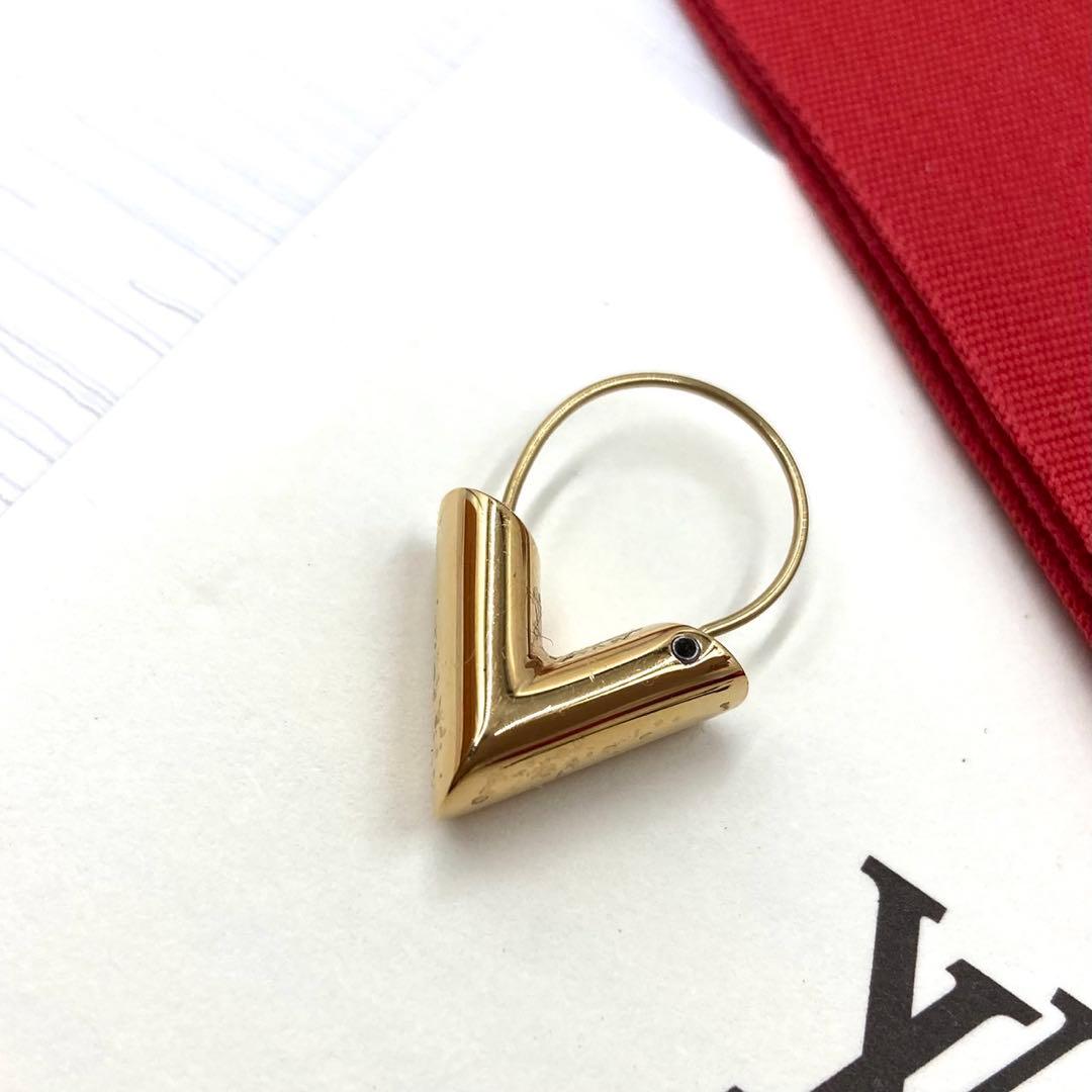 【鑑定済・美品】ルイヴィトン フープピアス エセンシャルV M61088 片耳