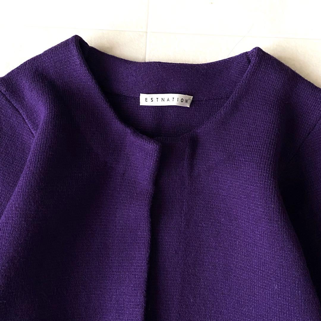 近年.美品.定価4.6万☆エストネーション ファーポケットニットショートコート