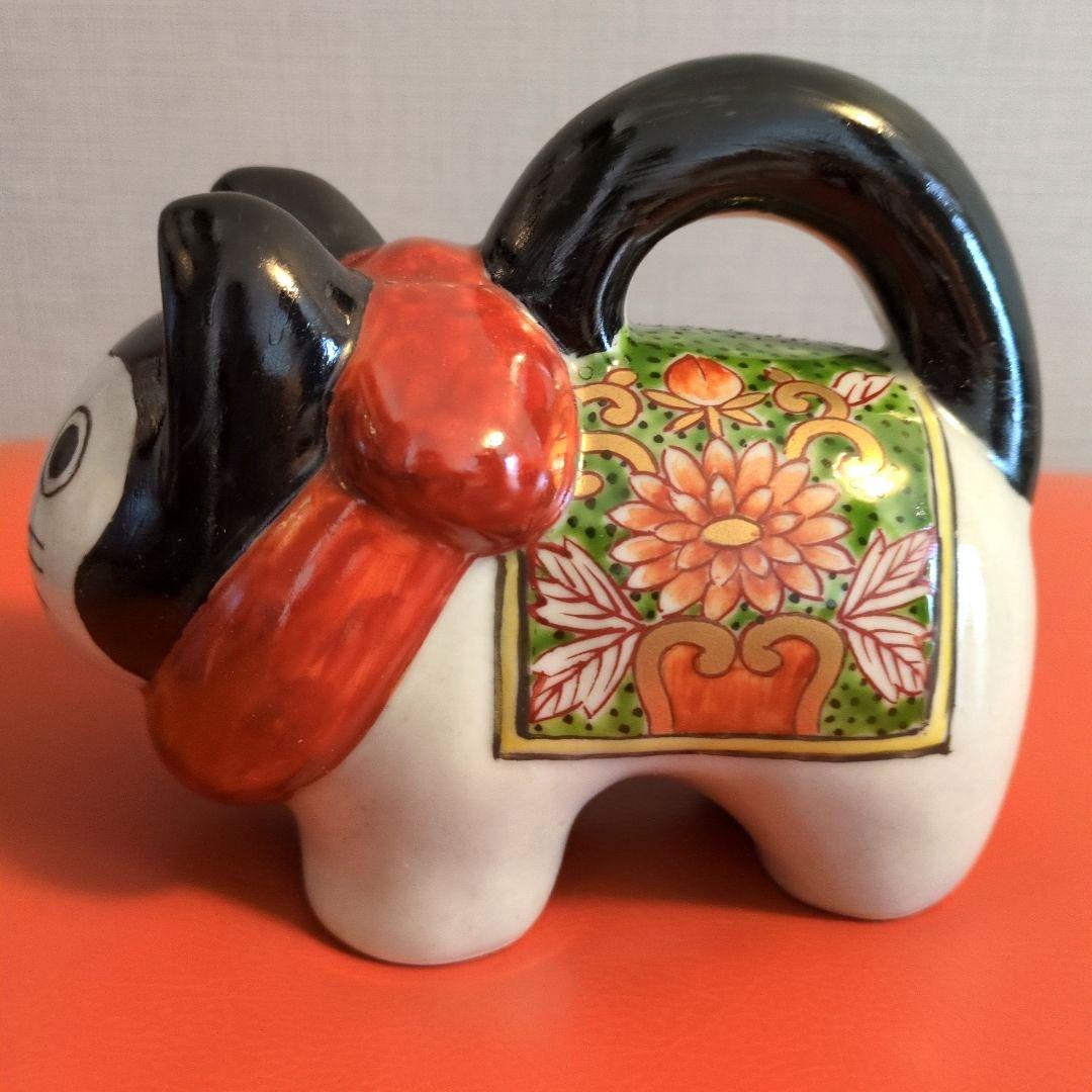 有田焼 円左エ門竈 張子戌 置物