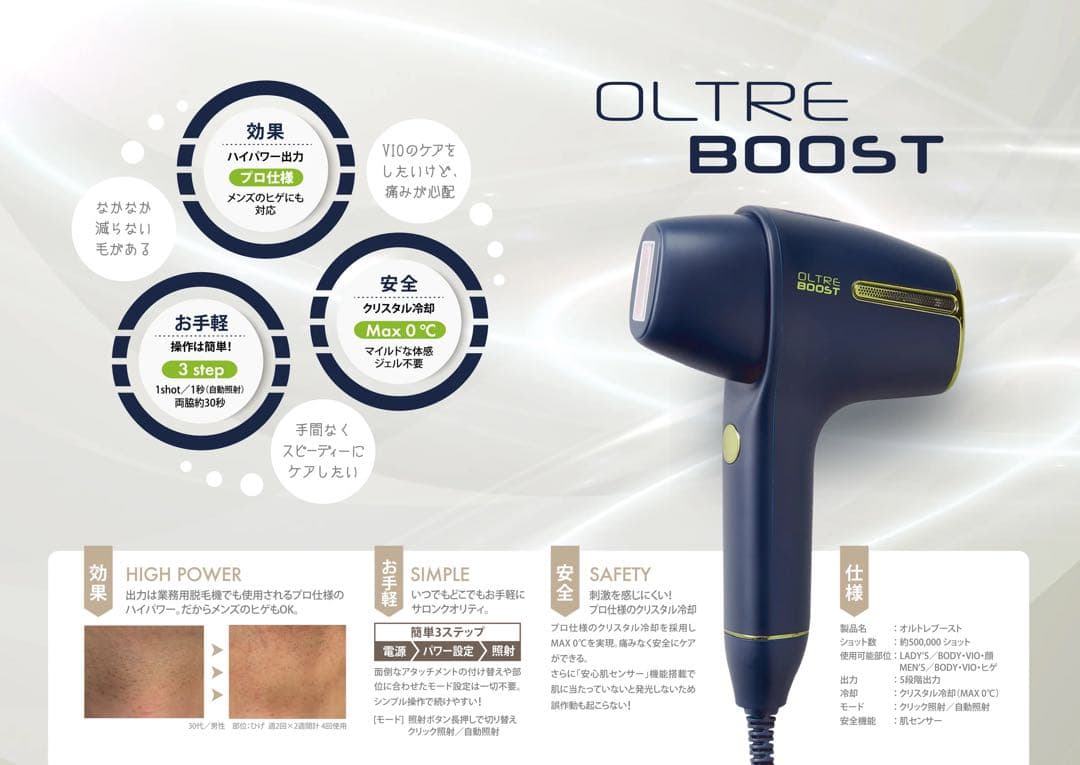 新品未使用 OLTRE BOOST オルトレブースト　家庭用光脱毛器