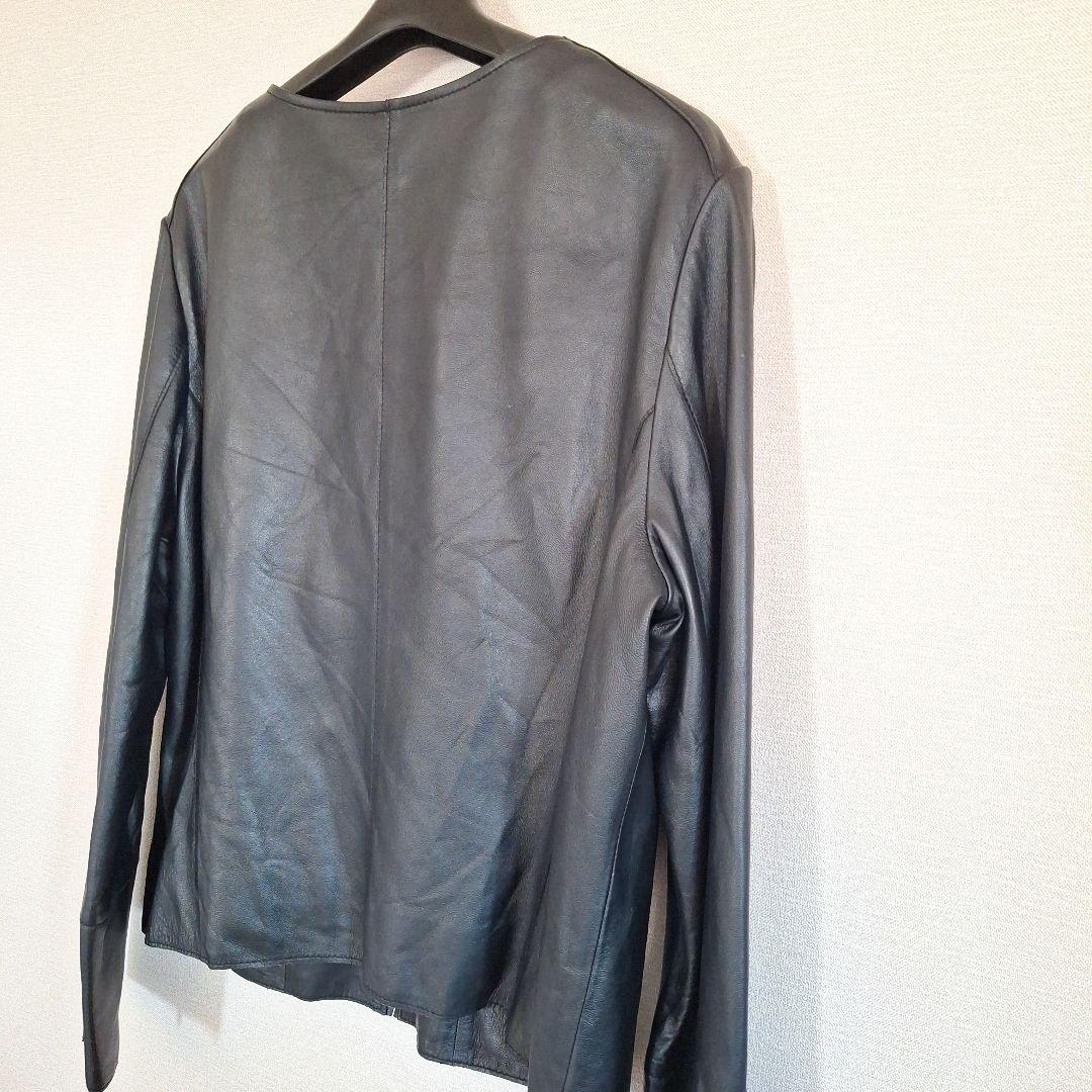 M*ʾ様 23区　ブラックレザーシングルライダースジャケット サイズ48