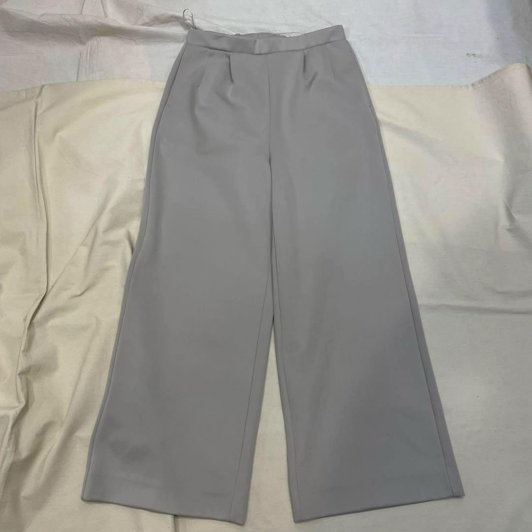 新品 スーツセレクト セットアップ ワイドパンツ ノーカラースーツ グレージュM