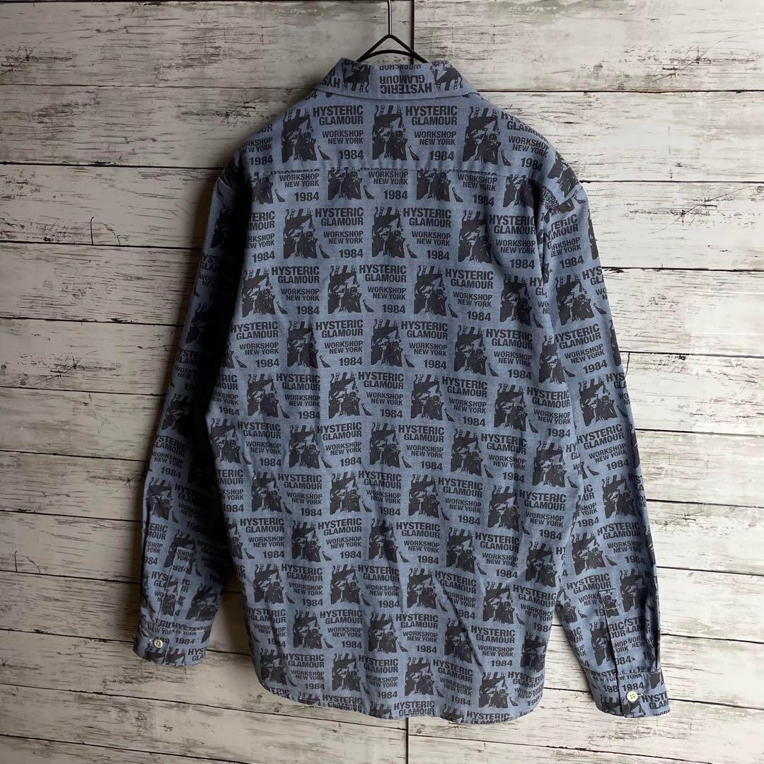 2902【人気モデル】ヒステリックグラマー☆豪華ヒスガール ロゴ満載 長袖シャツ