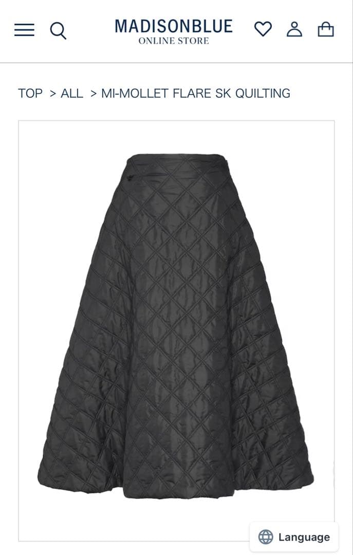 未使用マディソンブルー❤︎キルティングミモレスカートブラック00