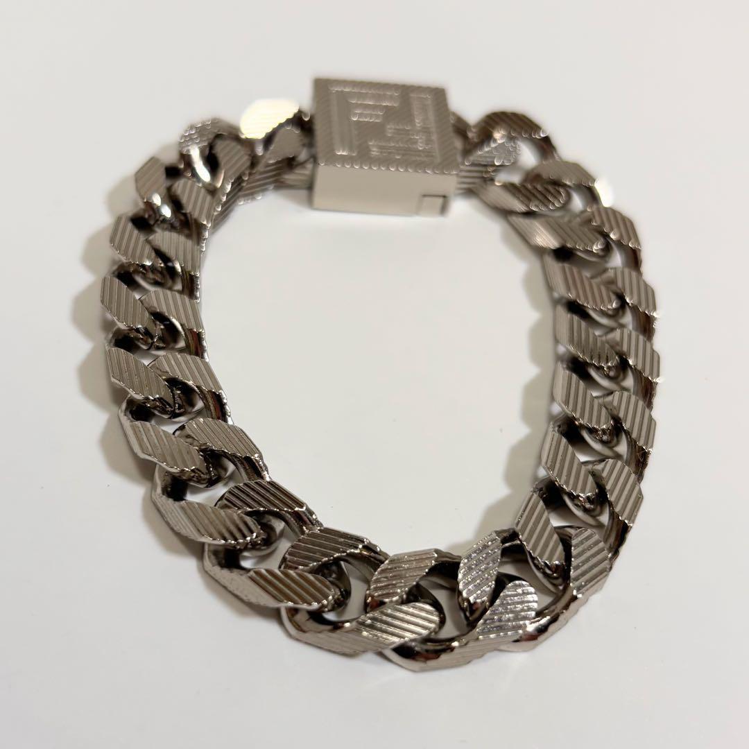 極美品✨フェンディ ブレスレット 喜平 シャドー バングル シルバー S.