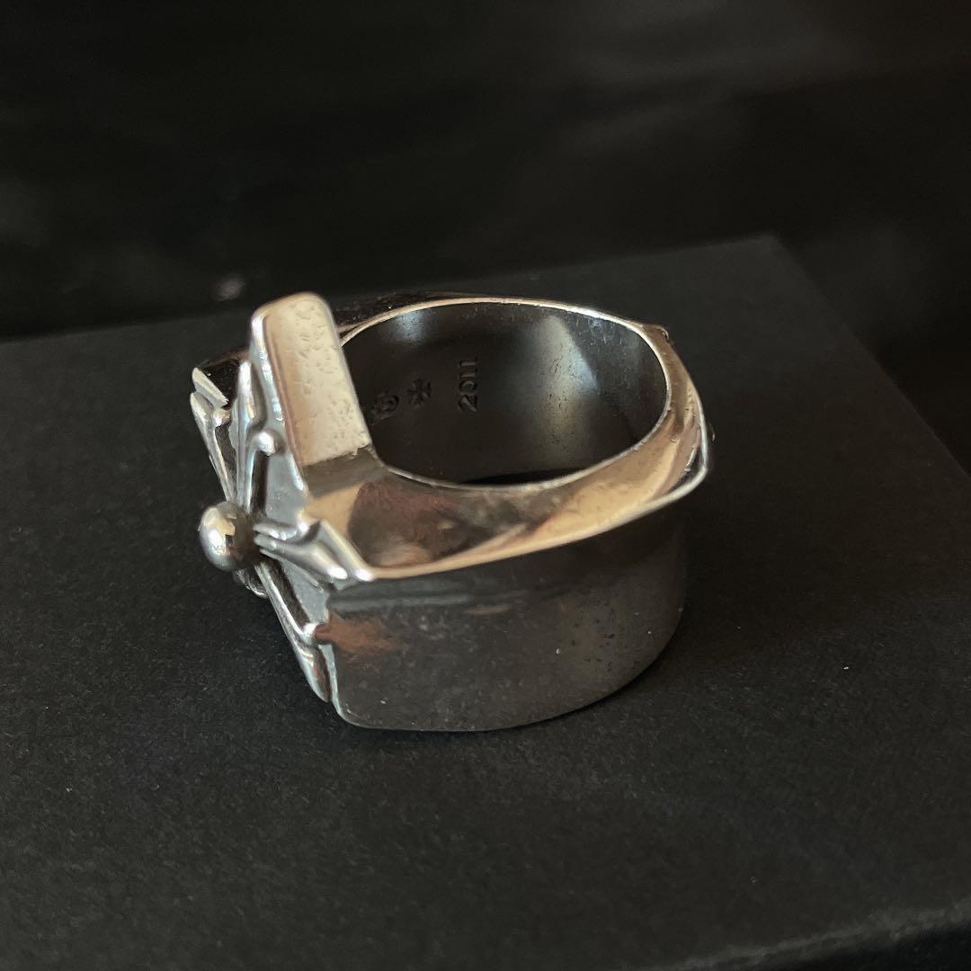 ノーブランド　クロス　五芒星　指輪　リング　silver９２５　２４.５号