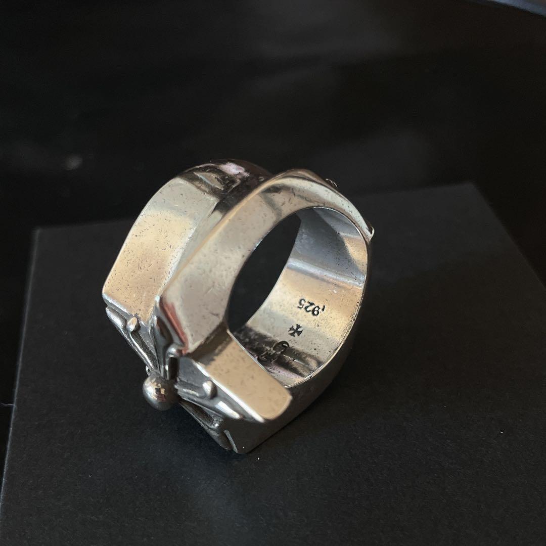 ノーブランド　クロス　五芒星　指輪　リング　silver９２５　２４.５号