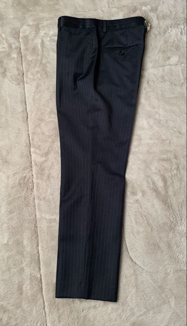 23区　セットアップ　パンツスーツ　ネイビー　ストライプ　総裏　上34下 32