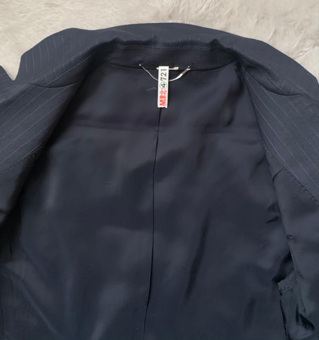 23区　セットアップ　パンツスーツ　ネイビー　ストライプ　総裏　上34下 32