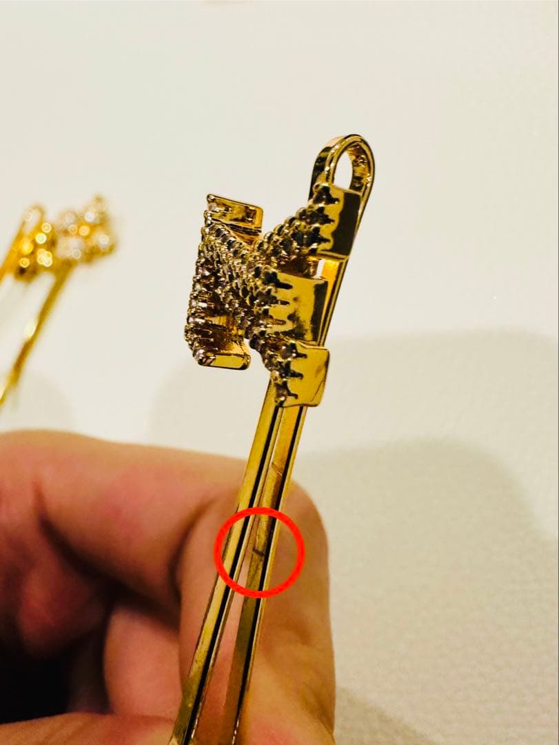 VUITTON ヴィトン クリスタル ヘアピンセット バレッタ・ルイザ ゴールド