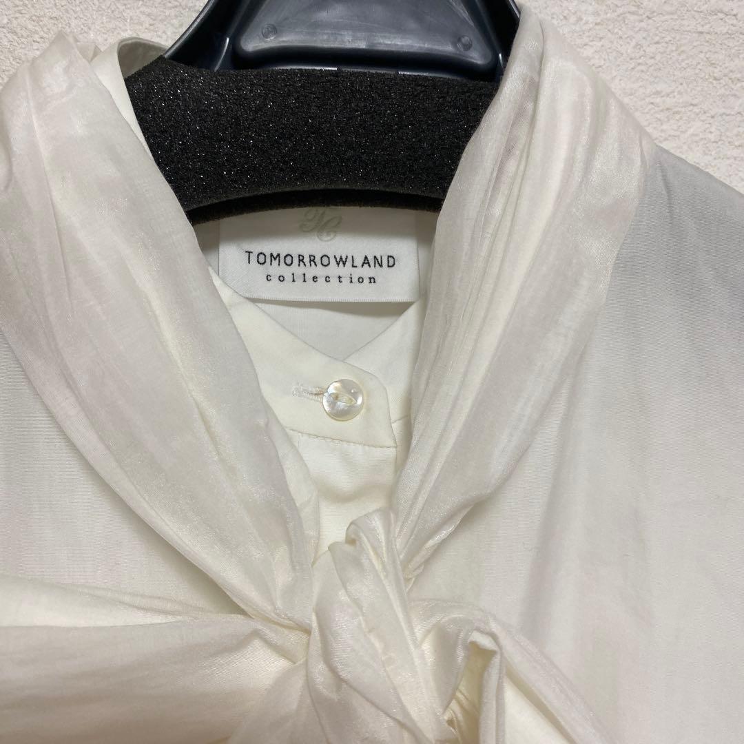 コンパクトブロード シフォンボウタイブラウス