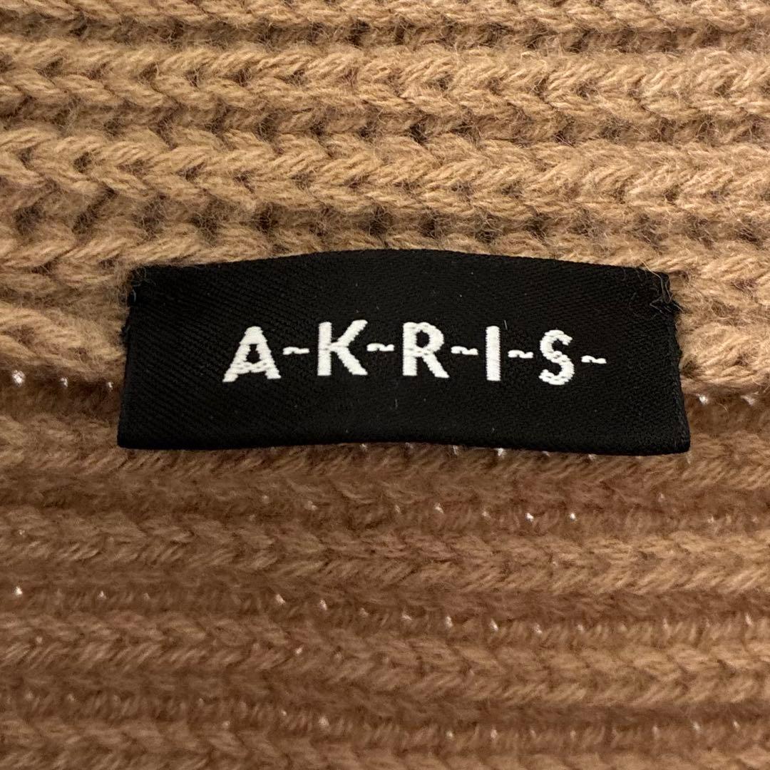 【美品】AKRIS カーディガン ニット 半袖 襟付き ウール カシミヤ 羽織り