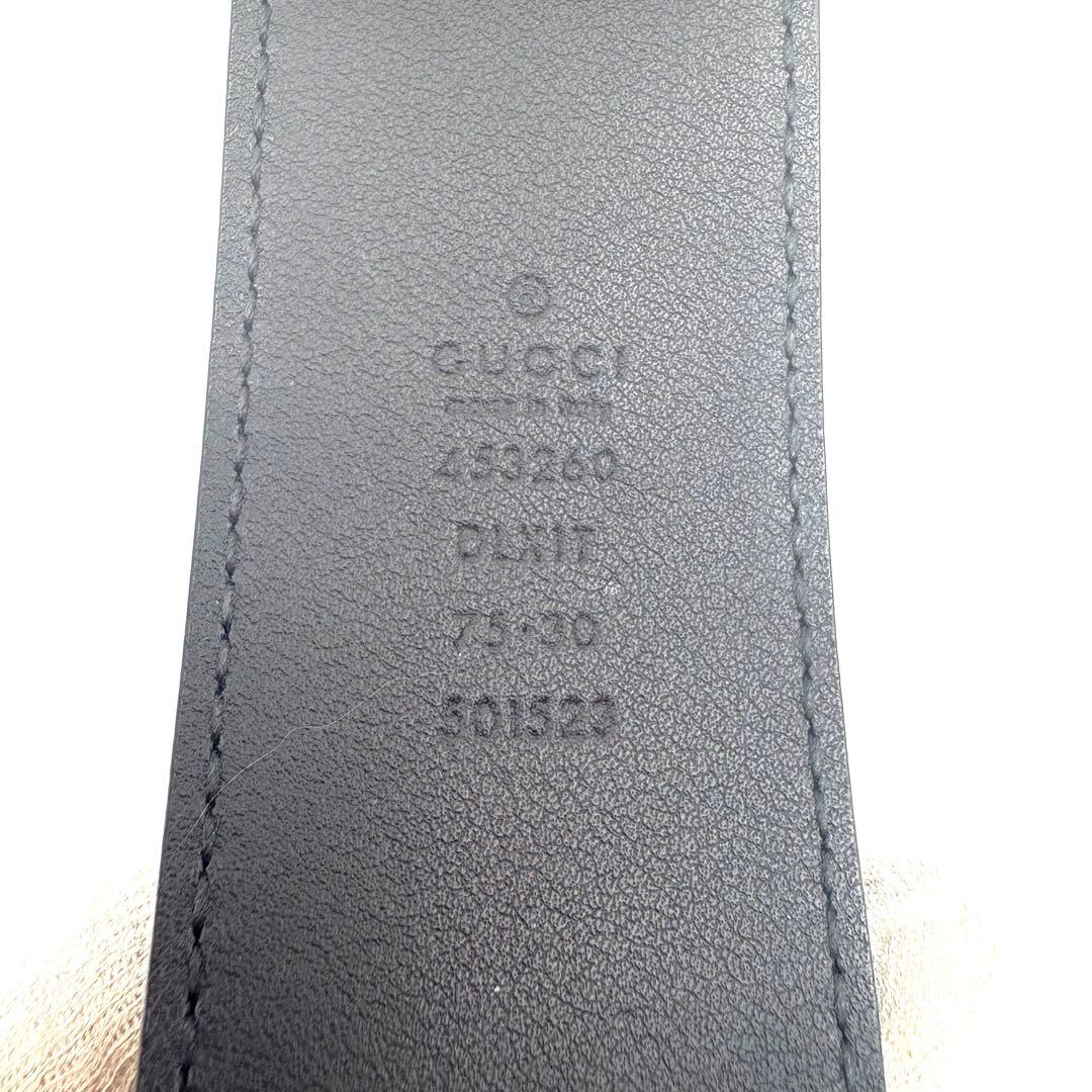 【極美品】GUCCI ベルト　GGマーモント　ビーズ　ダブルG　パール　装飾