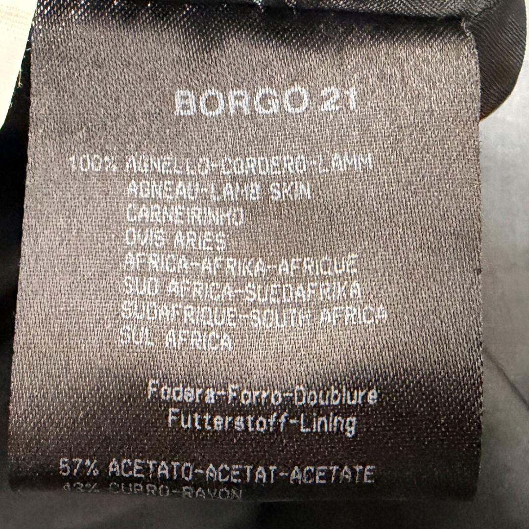 J6423 美品 ジョルジオアルマーニ ラムレザーテーラードジャケット 黒 46