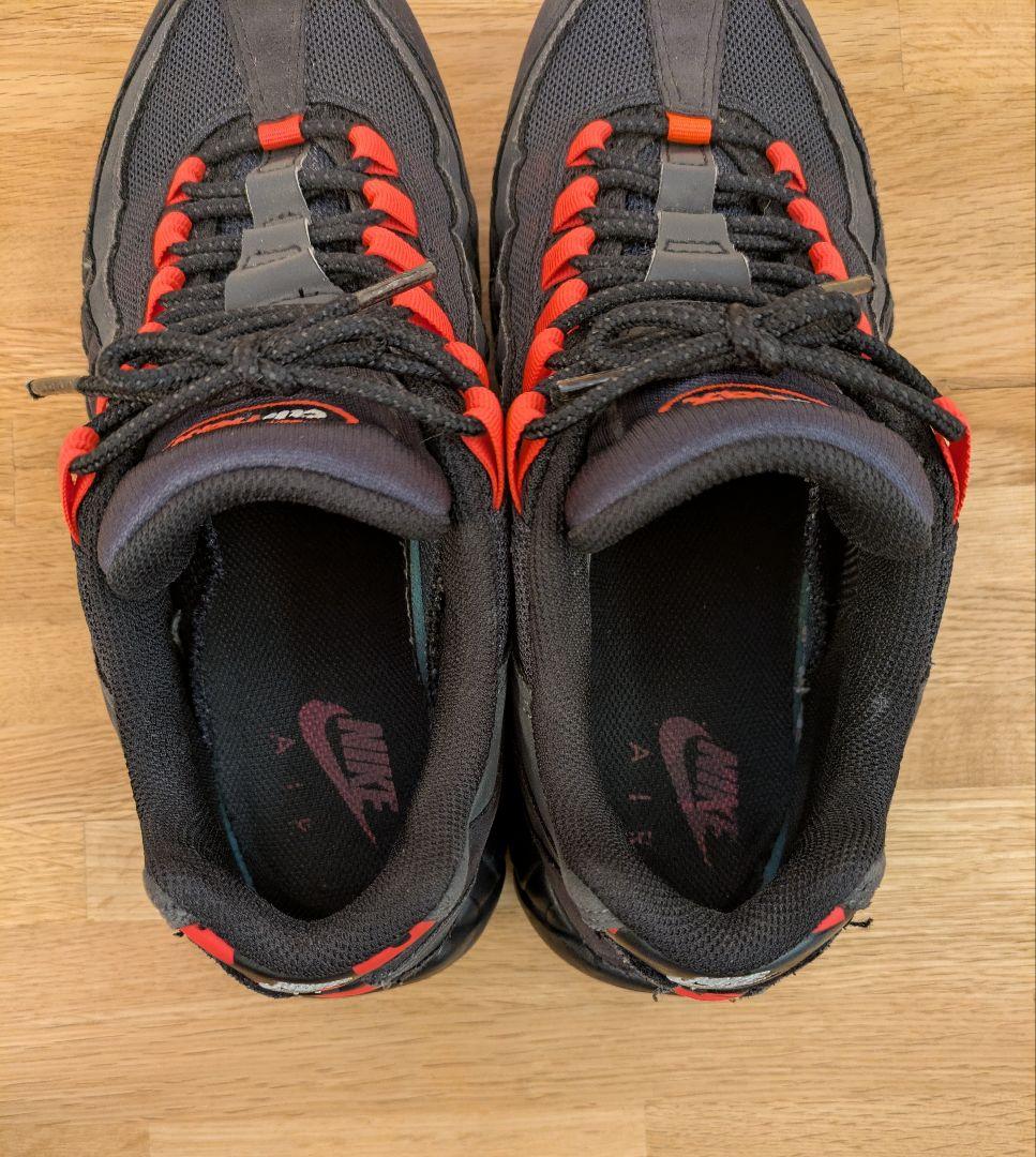 NIKEナイキ エアマックス95 ブラック レーザークリムゾン 27.5cm