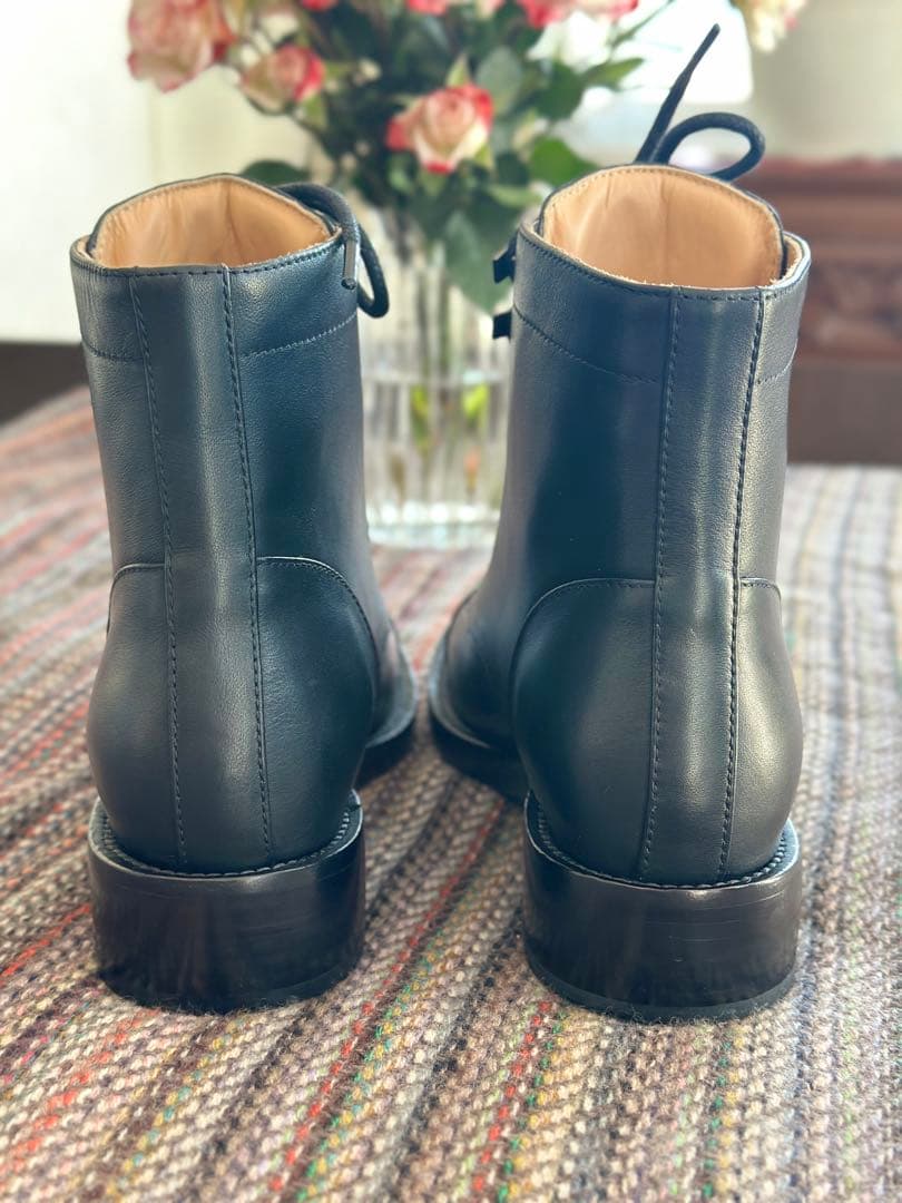 シャネル CHANEL ココマーク ショートブーツ チャンキーヒール 革 黒