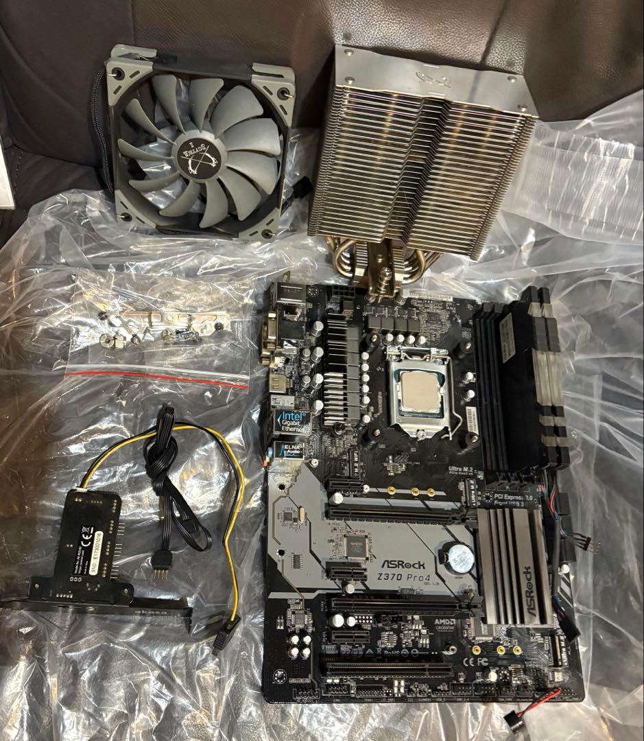 intel i7 8700k+マザボasrockZ370pro4+メモリ、電源