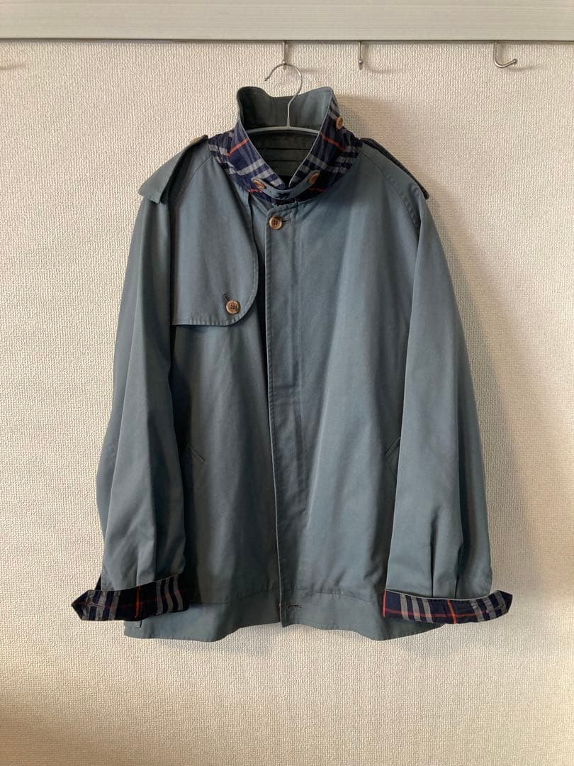 80s Burberry ハリントンジャケット 一枚袖 英国製 ウールライナー