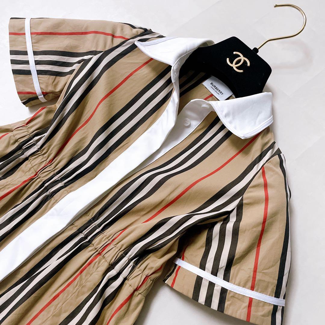 美品✨バーバリー 現行タグ シャツワンピース ストライプ 6Y 116cm