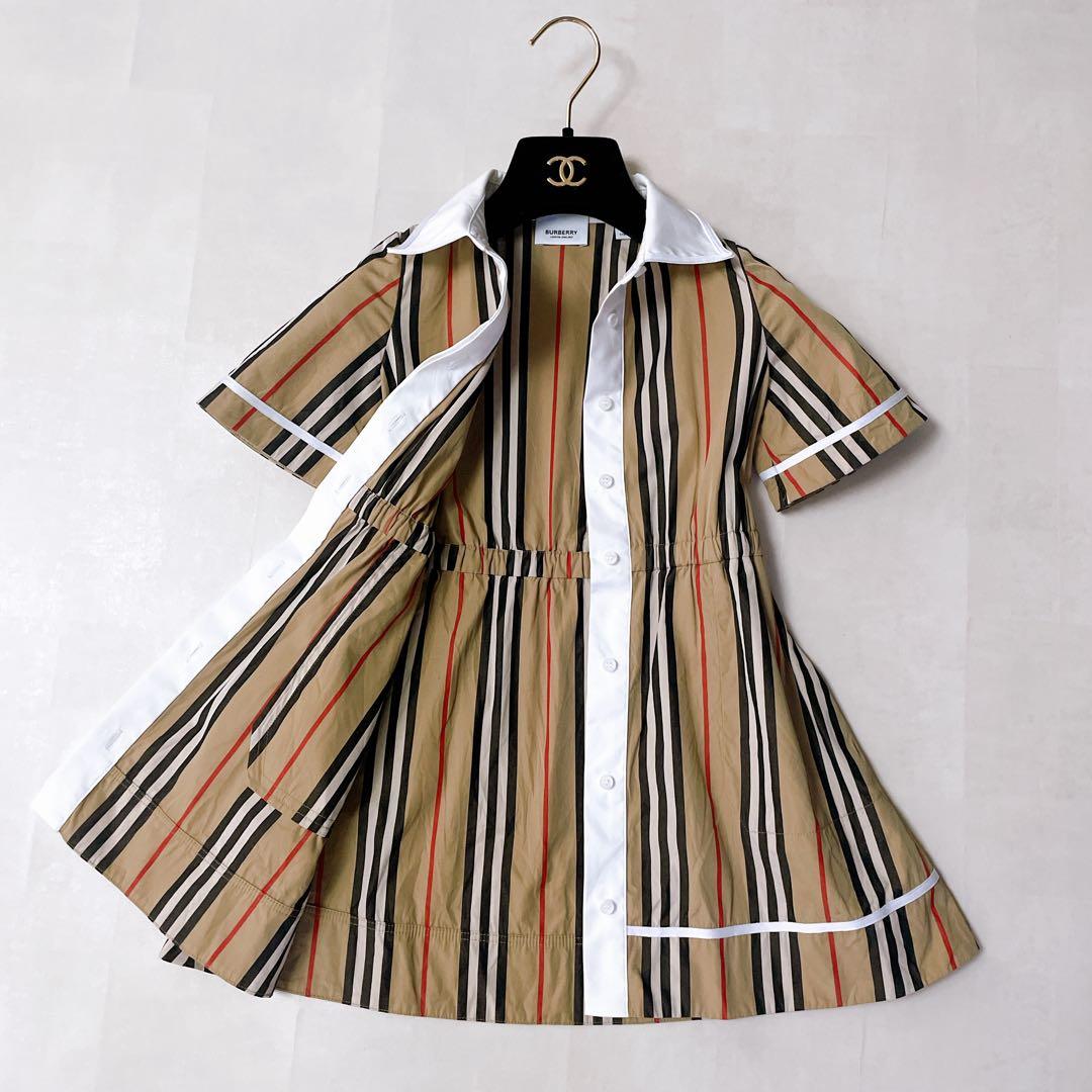 美品✨バーバリー 現行タグ シャツワンピース ストライプ 6Y 116cm