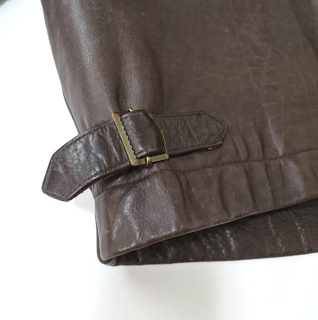 バナナリパブリック✨シングルライダースジャケット M ブラウン カウレザー 牛革