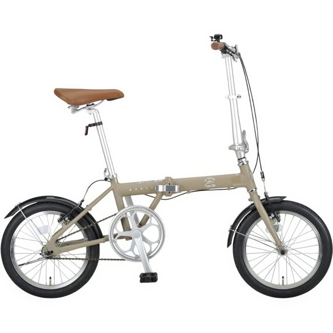 寒い久喜　16インチ 折り畳み自転車 アルミ AL-FDB161 カーキ