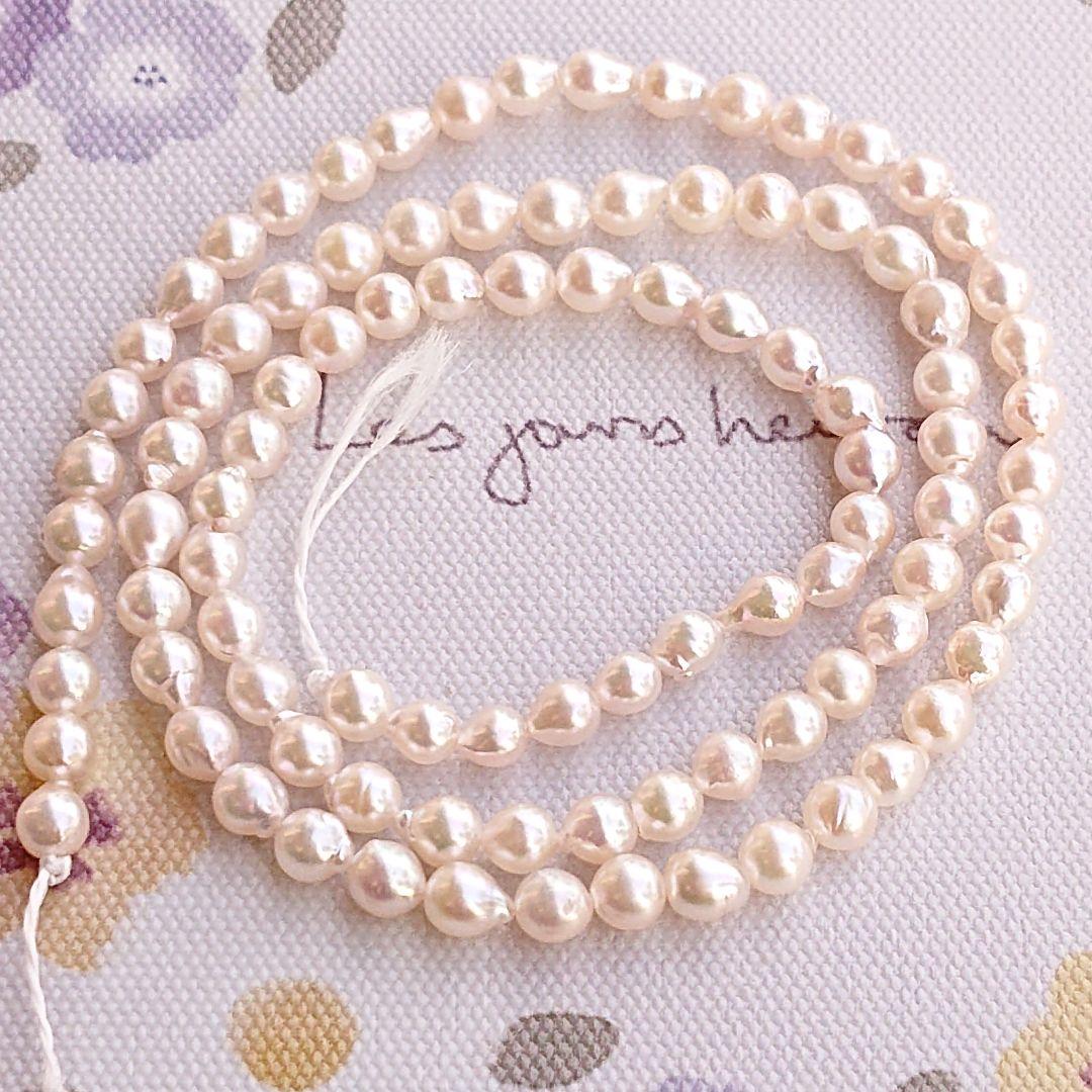 伊勢志摩産あこや真珠　ベビーパール　バロック　一連　ハンドメイド材料　加工不可