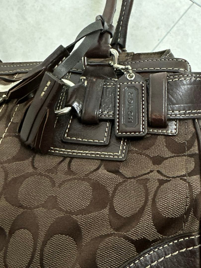 COACH コーチ トートバッグ ショルダー シグネチャー キャンバス レザー