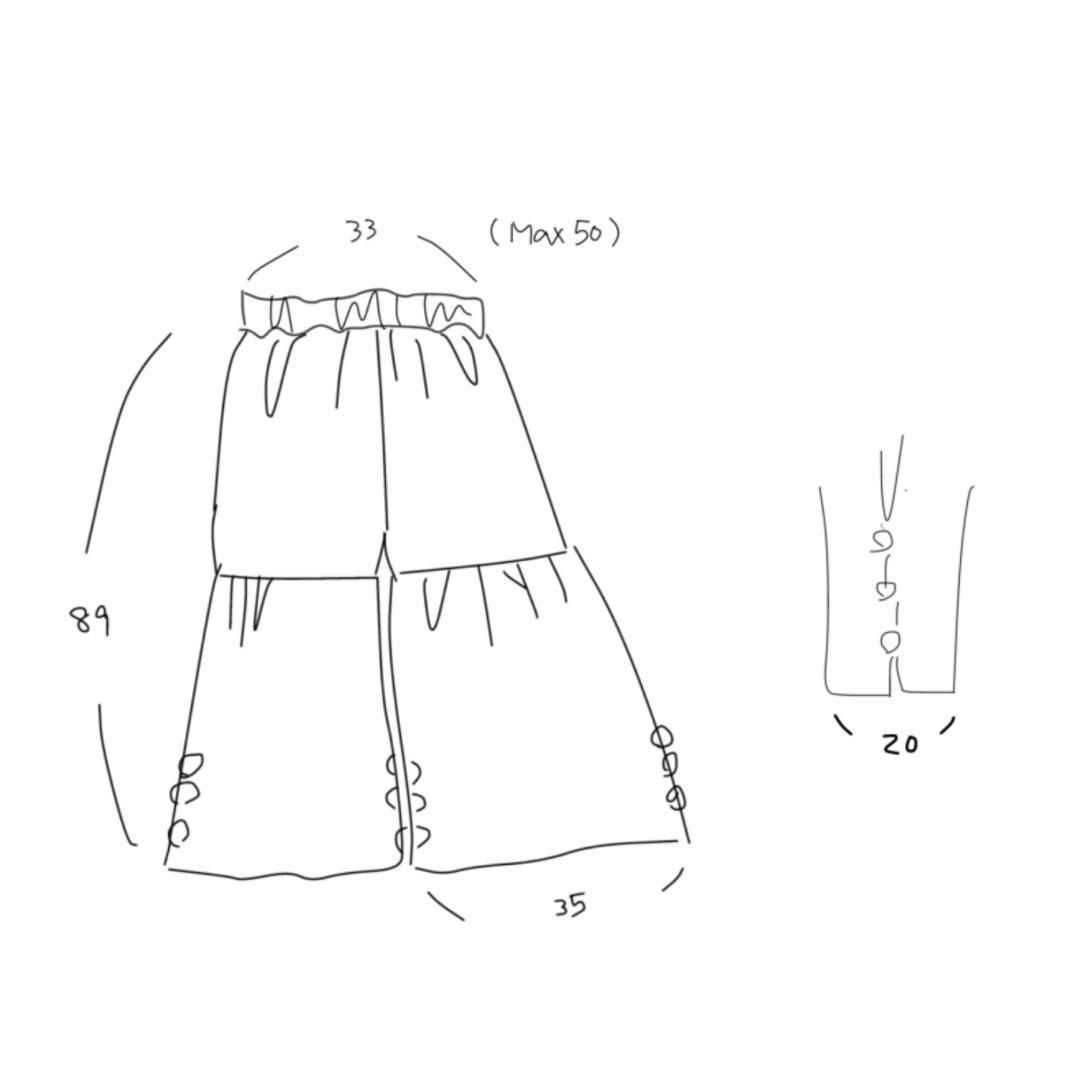 未使用【 うさと 】 うさとの服 2wayワイドパンツ