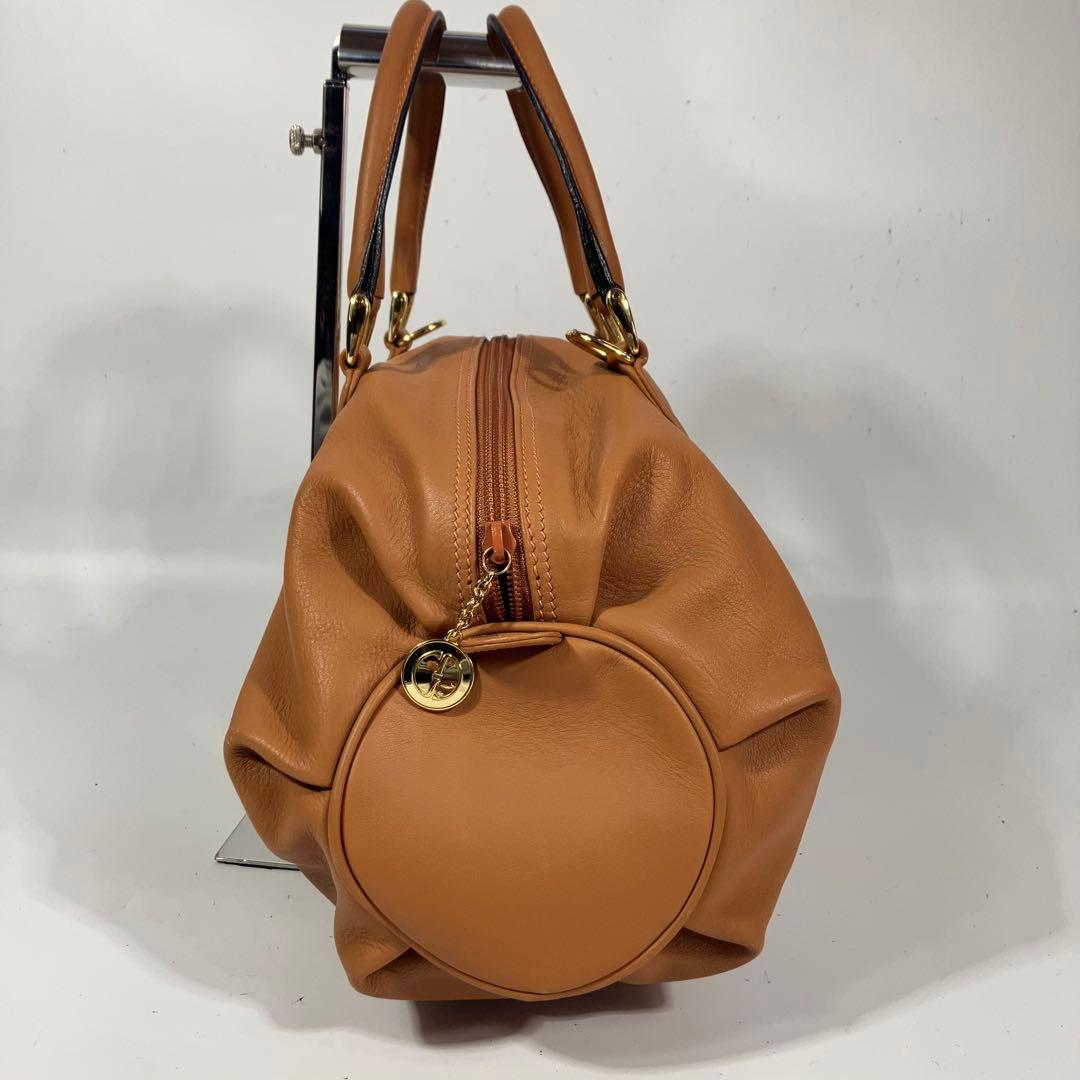 極美品グッチ ２way ボストンバッグ キャメル ブラウンGUCCI ショルダー