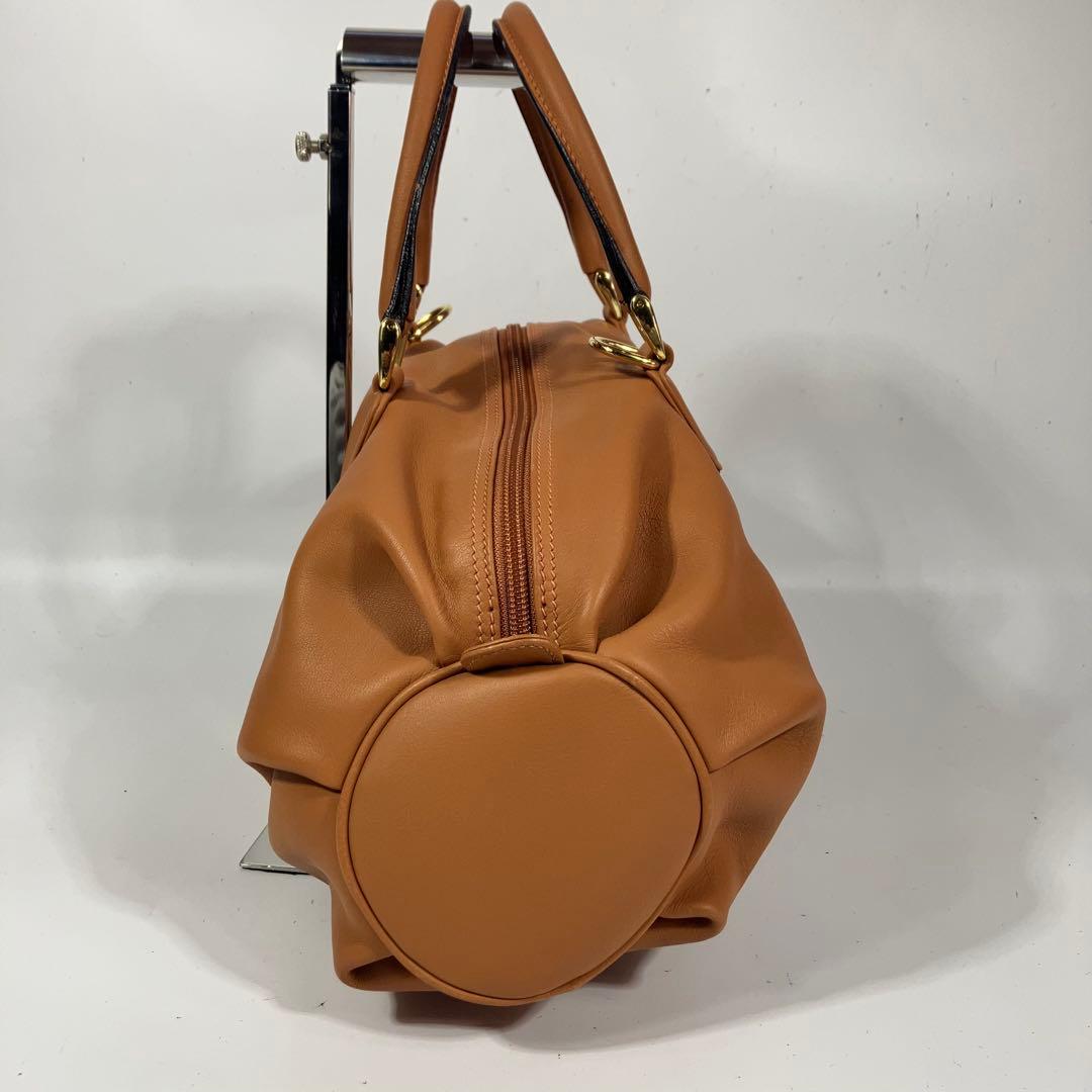 極美品グッチ ２way ボストンバッグ キャメル ブラウンGUCCI ショルダー